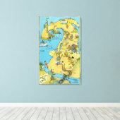 ケープコッド上の漫画の関心点 キャンバスプリント (インサイチュ (ウッドフロア))