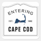 ケープコッド入り赤いハート結婚式の引き出物 スクエアシール (正面)