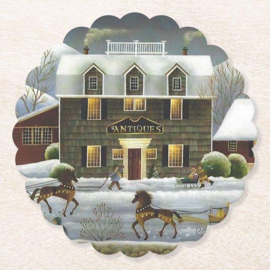 ケープコッド冬コースター ペーパーコースター (正面)