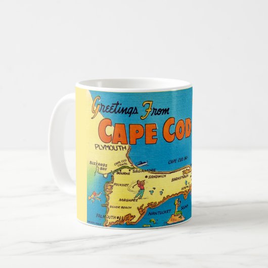 ケープコッド地図からの挨拶 コーヒーマグカップ (正面左)