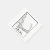 ケープコッド地図 スタンダードカクテルナプキン (角)