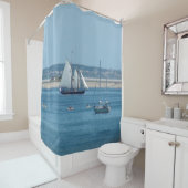 ケープコッド州の地方都市の帆船 シャワーカーテン (インサイチュ)