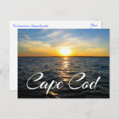 ケープコッド日没、プロベンションタウンMAポストカード ポストカード (正面/裏面)