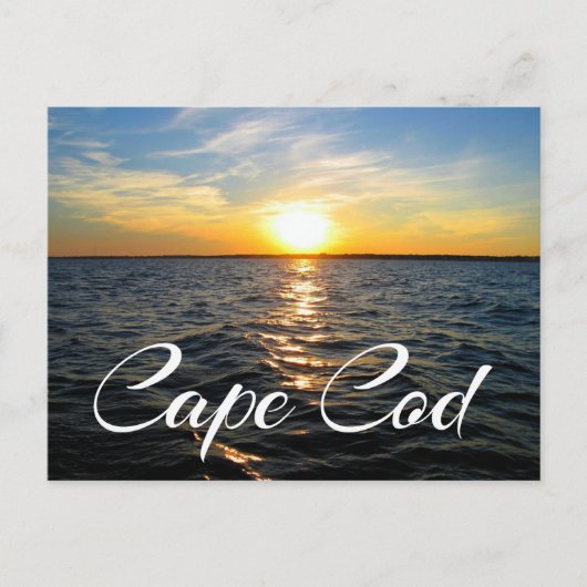 ケープコッド日没、プロベンションタウンMAポストカード ポストカード (正面)