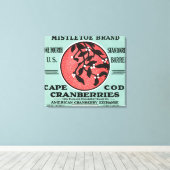 ケープコッド母指ブランドクランベリーラベル キャンバスプリント (インサイチュ (ウッドフロア))