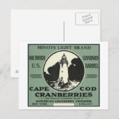 ケープコッド海抜ライトブランドクランベリーラベル ポストカード (正面/裏面)