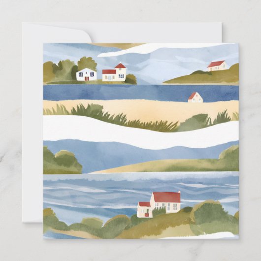 ケープコッド湾 | 海岸の水彩画 カード (正面)