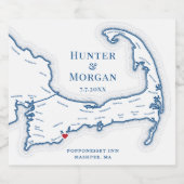 ケープコッド目的地の結婚式 スパークリングワインラベル (シングルラベル)