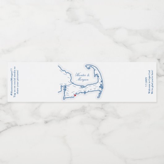 ケープコッド目的地の結婚式 ペットボトルラベル (シングルラベル)