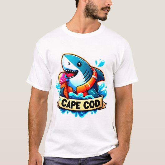 ケープコッド素晴らしホワイト食べ物アイスクリーム2 Tシャツ (正面)