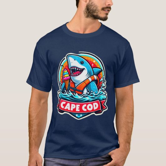ケープコッド素晴らしホワイト食べ物アイスクリーム3 Tシャツ (正面)