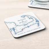 ケープコッド結婚のウェルカムパーティーカクテル時間 コースター (左側)