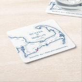 ケープコッド結婚のウェルカムパーティーカクテル時間 スクエアペーパーコースター (アングル)