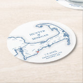 ケープコッド結婚のウェルカムパーティーカクテル時間 ラウンドペーパーコースター (アングル)