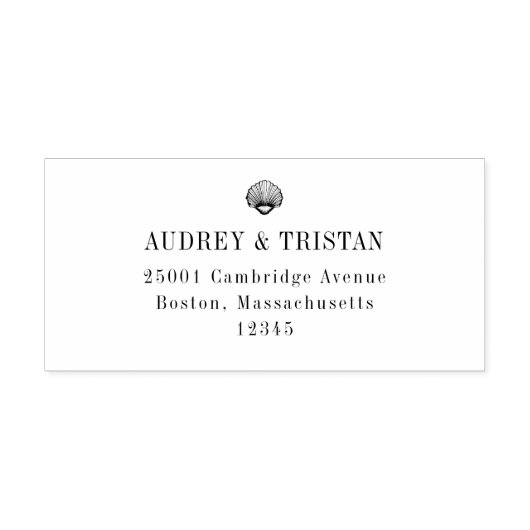 ケープコッド貝殻差出人住所ゴム印 ラバースタンプ (インプリント)