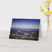 ケープコッド運河に及ぶ3つの橋の空中写真 カード (黄色い花)