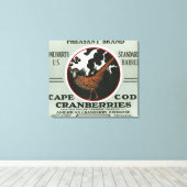 ケープコッド雉ブランドクランベリーラベル キャンバスプリント (インサイチュ (ウッドフロア))