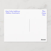 ケープコッド、ステージハーバーライト、チャタムMAポストカード ポストカード (裏面)