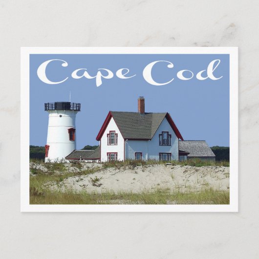ケープコッド、ステージハーバーライト、チャタムMAポストカード ポストカード (正面)