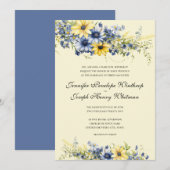ケープコッド ソフトイエロー フラワーズ ウェディング 招待状 (正面/裏面)