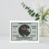 ケープコッド チップマンク ブランド クランベリー ラベル ポストカード (スタンド正面)