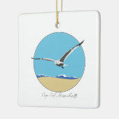 ケープコッド,マサチューセッツ州シーガルオーバービーチ セラミックオーナメント (左)