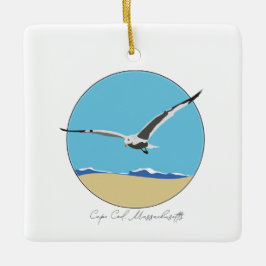 ケープコッド，マサチューセッツ州シーガルオーバービーチ セラミックオーナメント