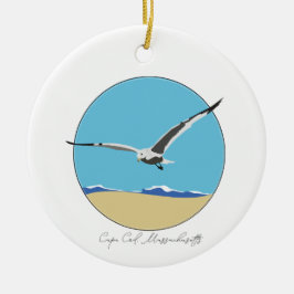 ケープコッド，マサチューセッツ州シーガルオーバービーチ セラミックオーナメント