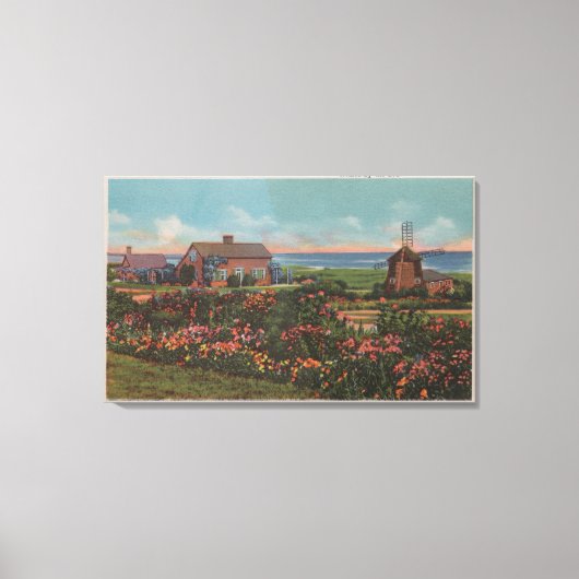 ケープコッド,マサチューセッツ州ホームズバイザシービュー キャンバスプリント (正面)