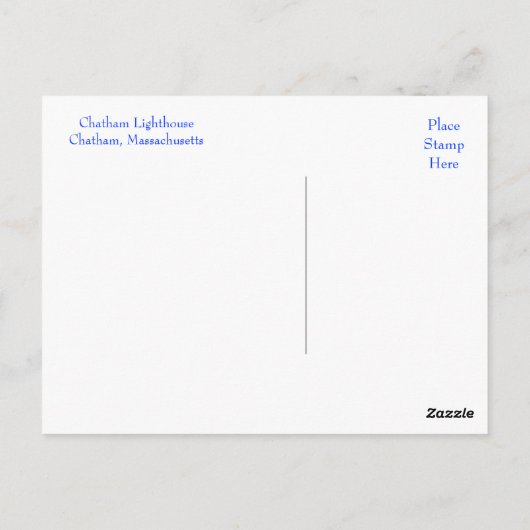ケープコッド マサチューセッツ州 チャタム ライトハウス ポストカード (裏面)