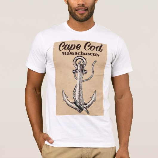 ケープコッド マサチューセッツ ヴィンテージ 旅行ポスター Tシャツ (正面)