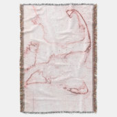 ケープコッド-ヴィンテージの調査の地図 スローブランケット (正面縦)