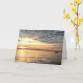 ケープコッド、固まり。 あなたの海の日没"考えること" カード (黄色い花)