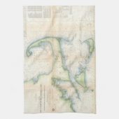 ケープコッド(1857年)のヴィンテージの地図 キッチンタオル (縦)