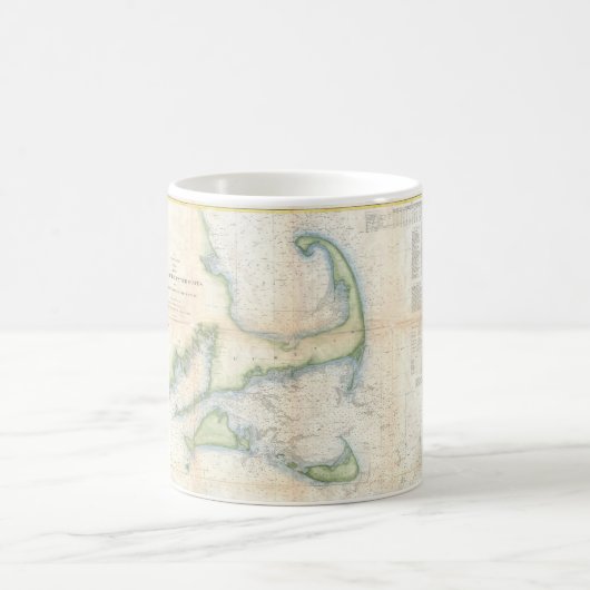 ケープコッド(1857年)のヴィンテージの地図 コーヒーマグカップ (中央)