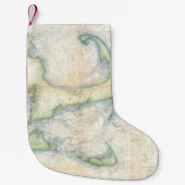 ケープコッド(1857年)のヴィンテージの地図 スモールクリスマスストッキング (正面)
