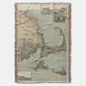 ケープコッド(1885年)のヴィンテージの地図 スローブランケット (正面縦)