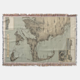 ケープコッド(1885年)のヴィンテージの地図 スローブランケット