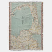 ケープコッド(1917年)のヴィンテージの地図 スローブランケット (正面縦)