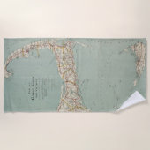 ケープコッド(1917年)のヴィンテージの地図 ビーチタオル (正面)