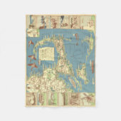 ケープコッド(1940年)のヴィンテージの地図 フリースブランケット (正面)