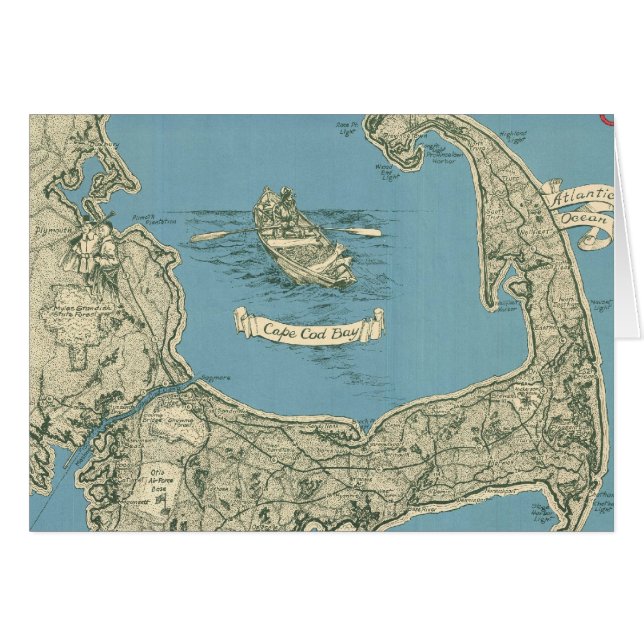 ケープコッド(1945年)のヴィンテージの地図 (正面横)