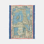 ケープコッド(1945年)のヴィンテージの地図 フリースブランケット (正面)