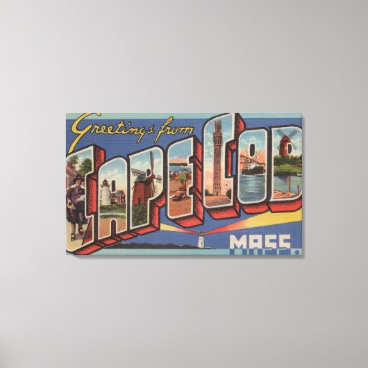 ケープコッド， MassachusettsLarge Letter Scenes キャンバスプリント (正面)