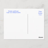 ケープコッドMAノブスカライトハウス色彩の鮮やかハガキー ポストカード (裏面)