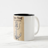 ケープコッドMassachusetts Vintage旅行ポスター ツートーンマグカップ (正面右)