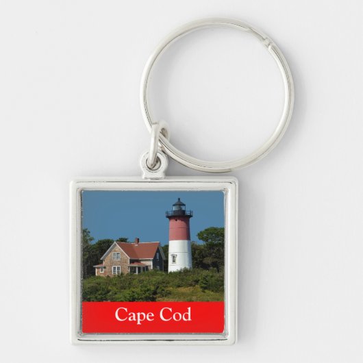 ケープコッドNauset Light house, Eastham, MA Keychain キーホルダー (正面)