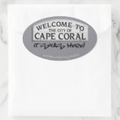 ケープコーラル吸ズステッカー 楕円形シール (バッグ)