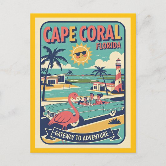 ケープコーラル フロリダ 1950年代 レトロ 旅行 ポストカード (正面)