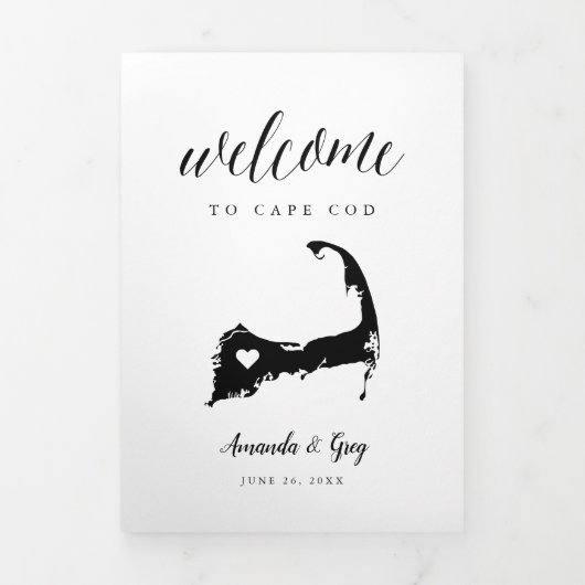 ケープコー結婚ドのウェルカムレター&旅程 三つ折りプログラム (カバー)